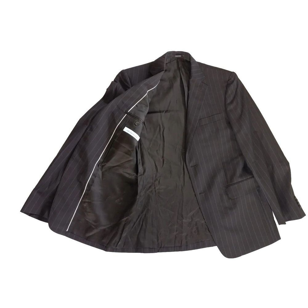Versace Collection Men Sz 50 Wool Blazer 2 Buttons Stripe Brown‎ Viscose Lining